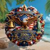 Vintage Stained Glass Style American Eagle 250 Years Custom Family Ornament Vintage Stained Glass Style American Eagle 250 Years Custom Family Ornament