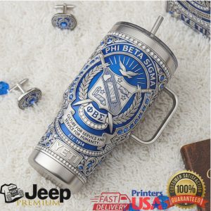 Phi Beta Sigma Fraternity Est 1914 Royal Blue Retro Shield Gifts for Men Stainless Steel Insulated Tumbler