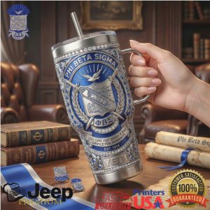 Phi Beta Sigma Fraternity Est 1914 Royal Blue Retro Shield Gifts for Men Stainless Steel Insulated Tumbler