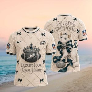 Philadelphia Eagles Crown Cat Luxury Look Loyal Heart T shirt