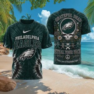 Philadelphia Eagles Grateful Dead Steal Your Face Tie Dye T Shirt