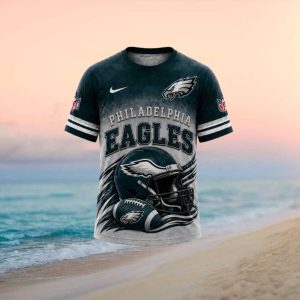 Philadelphia Eagles Helmet Football Graphic Sports 3D T Shirt