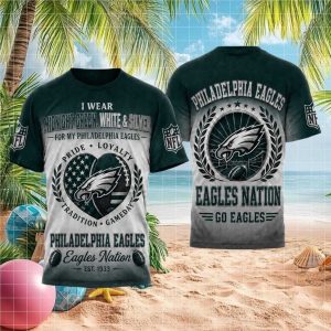 Philadelphia Eagles Nation Midnight Green White Silver Fan T Shirt