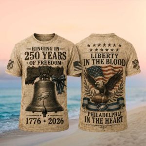 Philadelphia Eagles Ringing In 250 Years Of Freedom 2026 Retro Fans Men Women T Shirt
