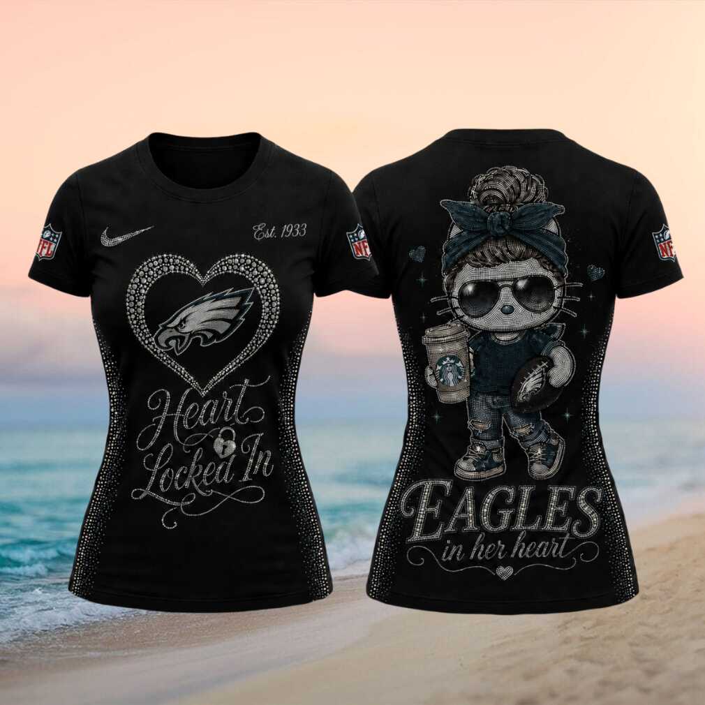 Philadelphia Football Heart Locked In Crystal Mascot Girl T shirt Philadelphia Football Heart Locked In Crystal Mascot Girl T shirt