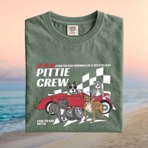 Pittie Crew Racing Car Zero to 100 Pitbull Dog T Shirt