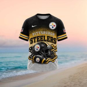 Pittsburgh ST Shirtlers American Flag Helmet Graphic Football T Shirt