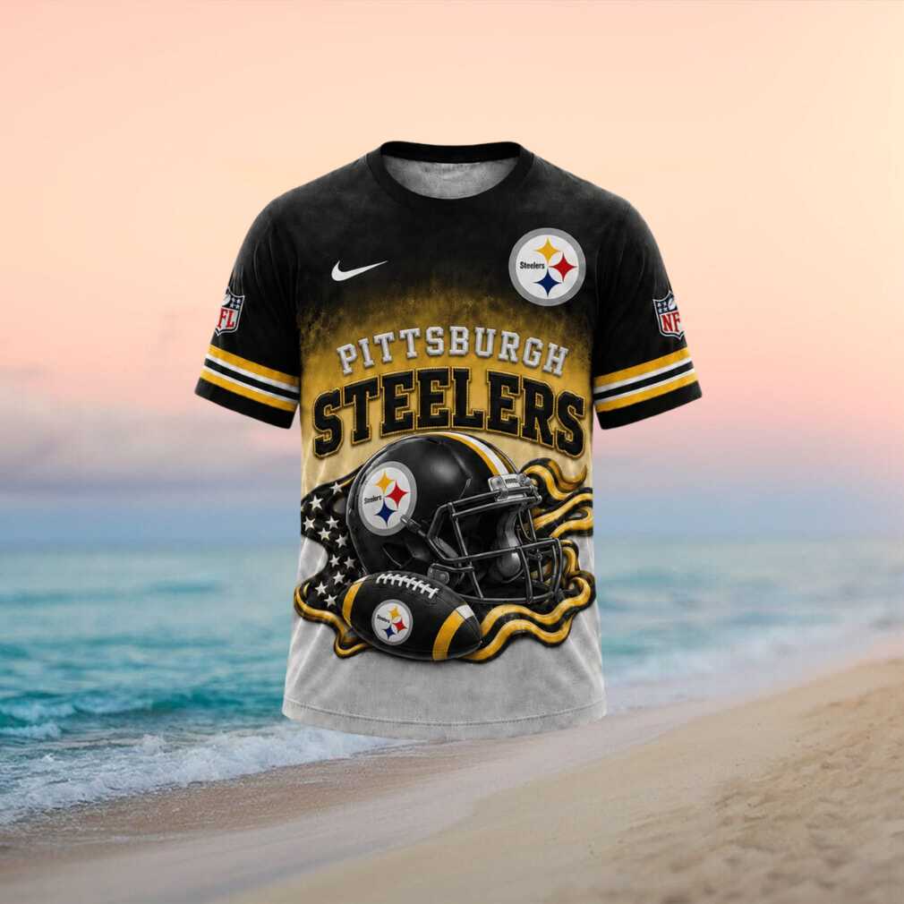 Pittsburgh ST Shirtlers American Flag Helmet Graphic Football T Shirt Pittsburgh ST Shirtlers American Flag Helmet Graphic Football T Shirt