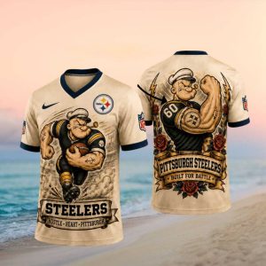 Pittsburgh ST Shirtlers Popeye The Sailor Custom NFL T Shirt Football T Shirt
