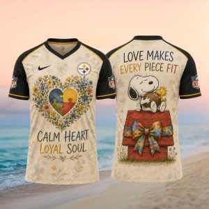 Pittsburgh ST Shirtlers Snoopy Autism Awareness Floral Football T Shirt