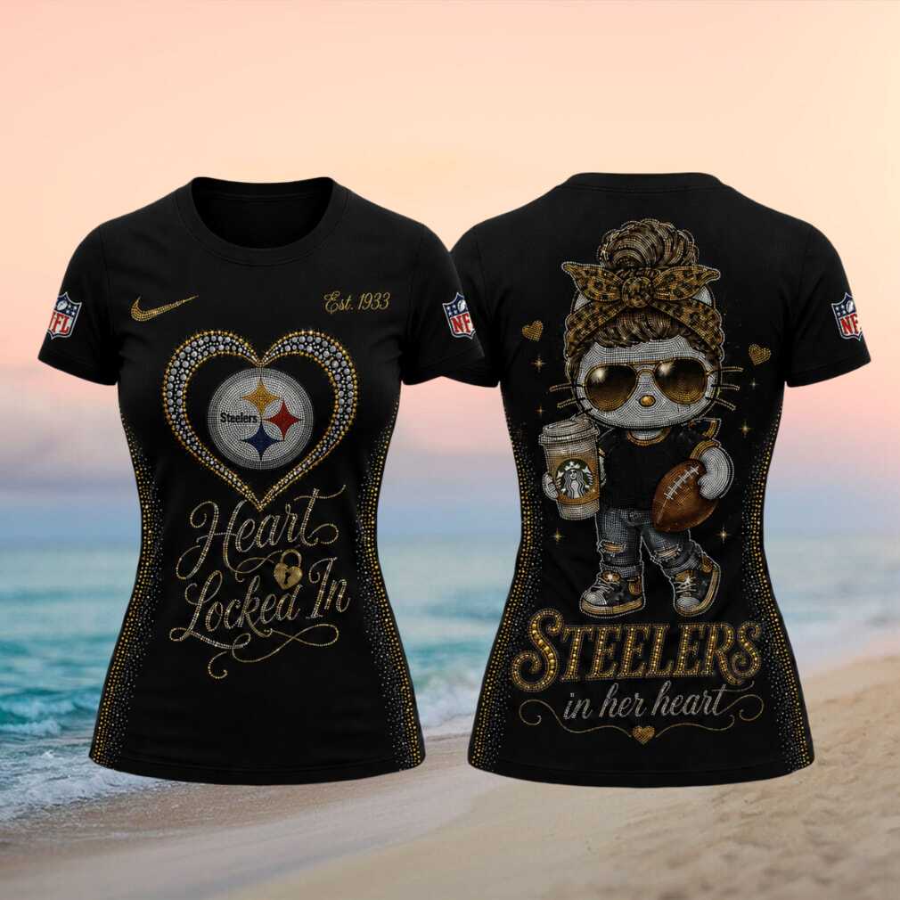 Pittsburgh ST shirtlers Heart Locked In Rhinestone Style Fan T Shirt Pittsburgh ST shirtlers Heart Locked In Rhinestone Style Fan T Shirt