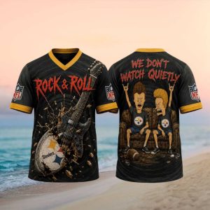 Pittsburgh Steelers Beavis and ButHead Rock And Roll Football T Shirt