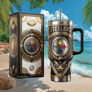 Pittsburgh Steelers Black and Gold Legacy NFL Football Fan Gift Stainless Steel Insulated Tumbler