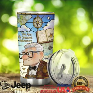 Pixar Up Carl and Ellie Greatest Adventure Stained Glass Vintage Stainless Steel Insulated Tumbler