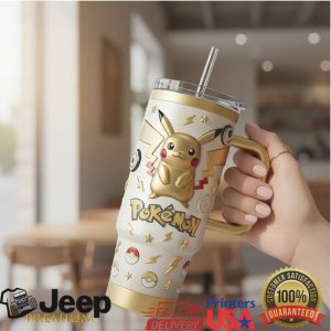 Pokémon Pikachu Gold Edition 2026 Retro 20oz Gift for Kids and Fans Stainless Steel Insulated Tumbler