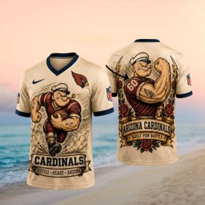 Popeye Arizona Cardinals NFL Custom Name & Number Football T Shirt