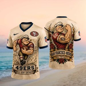 Popeye San Francisco 49ers Custom Name Number NFL T Shirt