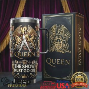 Queen Freddie Mercury The Show Must Go On Retro Legend 20oz Stainless Steel Insulated Tumbler
