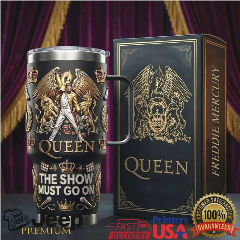 Queen Freddie Mercury The Show Must Go On Retro Legend 20oz Stainless Steel Insulated Tumbler Queen Freddie Mercury The Show Must Go On Retro Legend 20oz Stainless Steel Insulated Tumbler