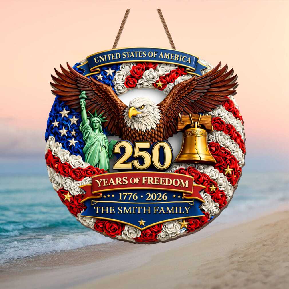 Red White and Blue Rose Wreath 250th Anniversary Custom Ornament Red White and Blue Rose Wreath 250th Anniversary Custom Ornament