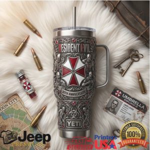Resident Evil Umbrella Corp 30th Anniversary 1996 2026 Retro Gaming 20oz Stainless Steel Insulated Tumbler