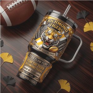 Richmond Tigers AFL Footy Roar of Tigerland 20oz Gifts for Fans Stainless Steel Insulated Tumbler