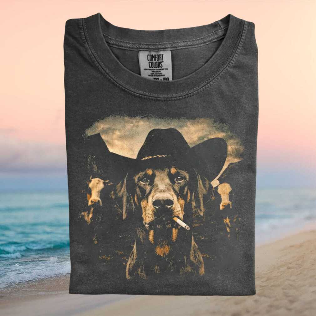 Rottweiler Cowboy Hat Smoking Cigarette Western T Shirt Rottweiler Cowboy Hat Smoking Cigarette Western T Shirt