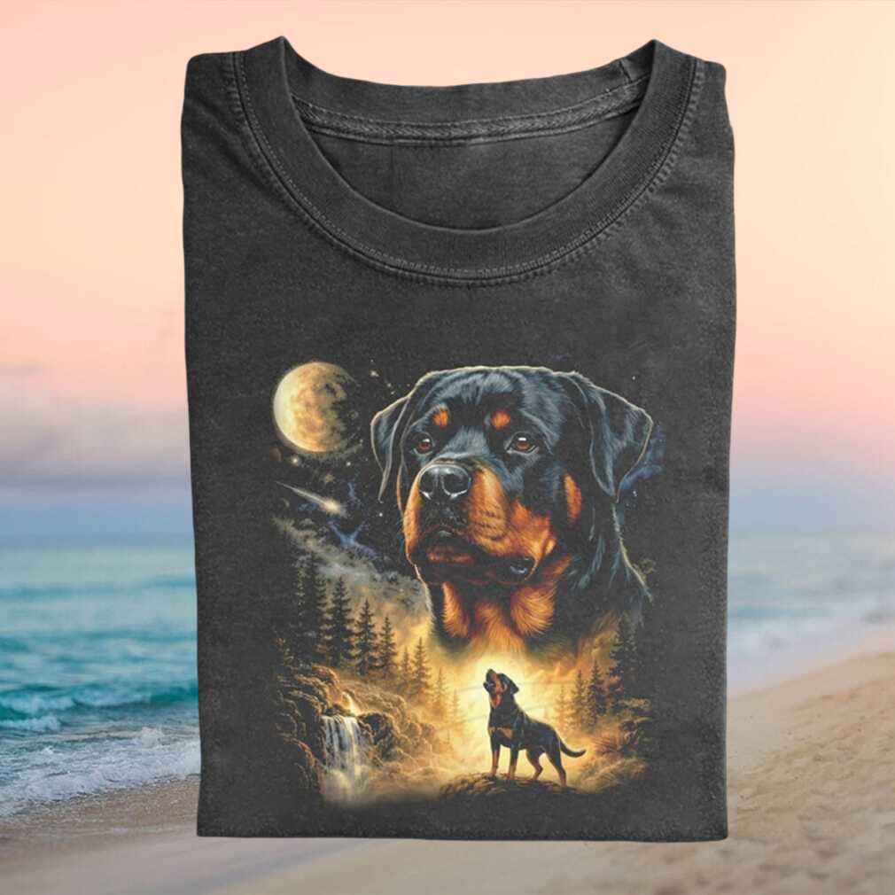 Rottweiler Three Wolf Moon Style Wilderness Forest T Shirt Rottweiler Three Wolf Moon Style Wilderness Forest T Shirt