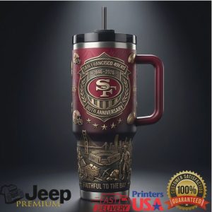 San Francisco 49ers 80th Anniversary 1946 2026 Football Fans Retro Stainless Steel Insulated Tumbler