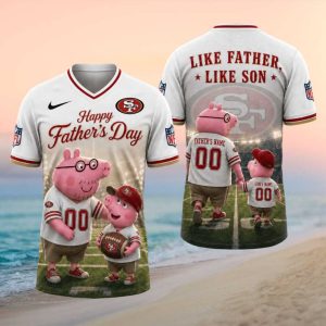 San Francisco 49ers Custom Name & Number Father's Day NFL T Shirt