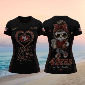 San Francisco 49ers Girl Mascot Heart Locked In Graphic Shirt