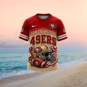 San Francisco 49ers Helmet Graphic Stadium Football T Shirt