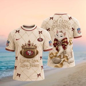 San Francisco 49ers Luxury Pearl Cat Loyal Lady T Shirt