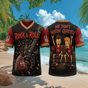 San Francisco 49ers Rock and Roll Cartoon Fan T Shirt San Francisco 49ers Rock and Roll Cartoon Fan T Shirt