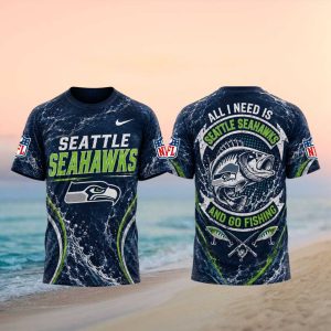 Seattle Seahawks Fishing Rod Fisherman Hobby Sportswear
