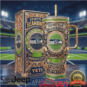 Seattle Seahawks NFL Football Emerald City 1976 Retro 40oz Gifts For Men Women Stainless Steel Insulated Tumbler