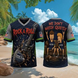 Seattle Seahawks Rock and Roll Cartoon Fan T Shirt Seattle Seahawks Rock and Roll Cartoon Fan T Shirt