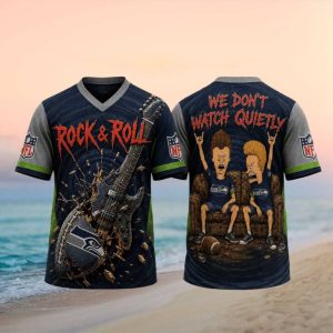 Seattle Seahawks Rock and Roll Cartoon Fan T Shirt