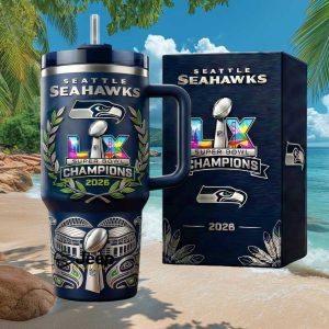 Seattle Seahawks Super Bowl LIX Champions 2026 NFL Trophy Collector Edition Stainless Steel Insulated Tumbler