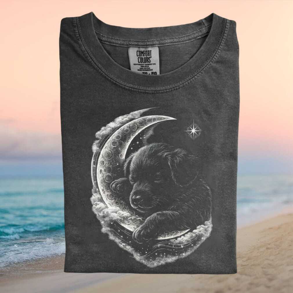 Sleeping Labrador Puppy Crescent Moon Celestial Dog T Shirt Sleeping Labrador Puppy Crescent Moon Celestial Dog T Shirt