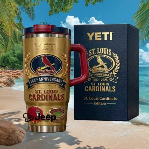 St. Louis Cardinals 144th Anniversary 1882 2026 Gold Anniversary Baseball Stainless Steel Insulated Tumbler