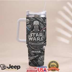 Star Wars Darth Vader 50th Anniversary Michael Silver Retro Gift For Fans Stainless Steel Insulated Tumbler