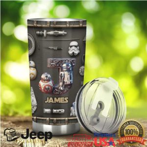 Star Wars Darth Vader James Initial 3D Retro Gift For Men Stainless Steel Insulated Tumbler