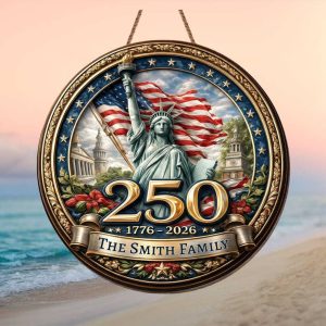 Statue of Liberty 250th Anniversary Personalized Family Ornament America 1776 2026