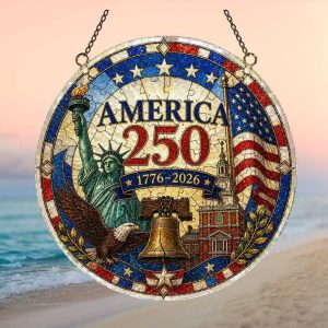 Statue of Liberty & Liberty Bell America 250 Years Anniversary Mosaic Ornament