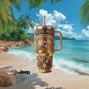 Stevie Nicks Moonlit Gypsy Jewel Edition Vintage Gold Gift for Fans Stainless Steel Insulated Tumbler