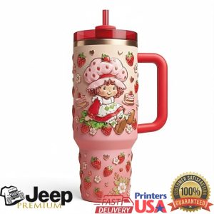 Strawberry Shortcake Berry Sweet 1980s Vintage Retro 40oz Gifts For Women Girls Stainless Steel Insulated Tumbler