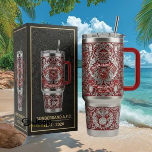 Sunderland A.F.C. 147th Anniversary 1879 2026 Ornate Vintage Football Club Gift for Fans Stainless Steel Insulated Tumbler
