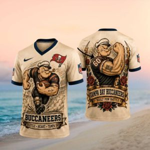 Tampa Bay Buccaneers Popeye Vintage Pirate Theme NFL Fan T Shirt
