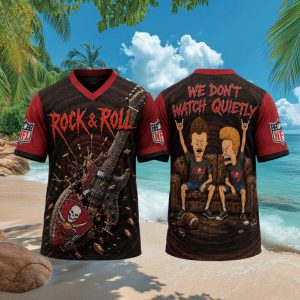 Tampa Bay Buccaneers Rock And Roll Cartoon Football T Shirt Tampa Bay Buccaneers Rock And Roll Cartoon Football T Shirt
